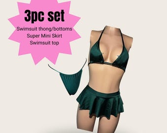 Conjunto de falda y traje de baño de 3 piezas