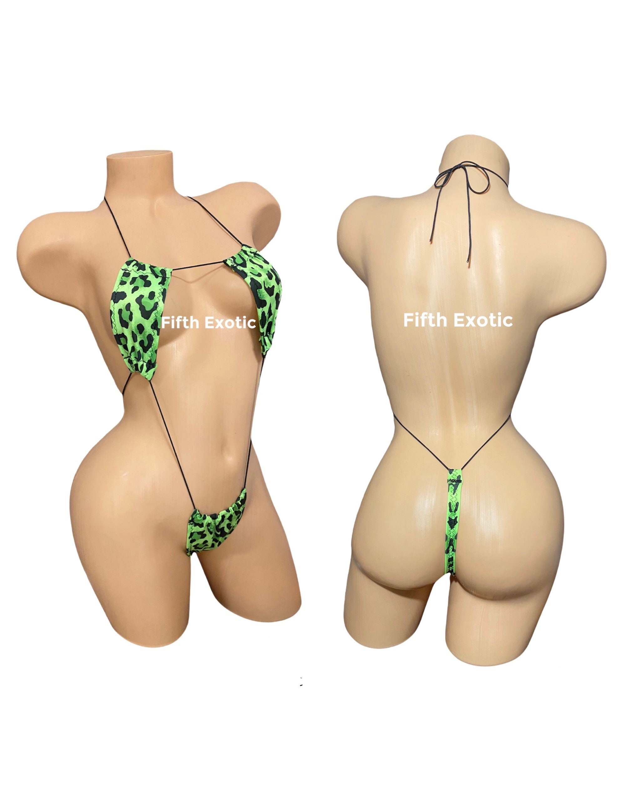STORMI Neon Green Elastic One Piece Exotic Dancewear - Etsy