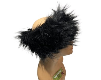 Black fur turban