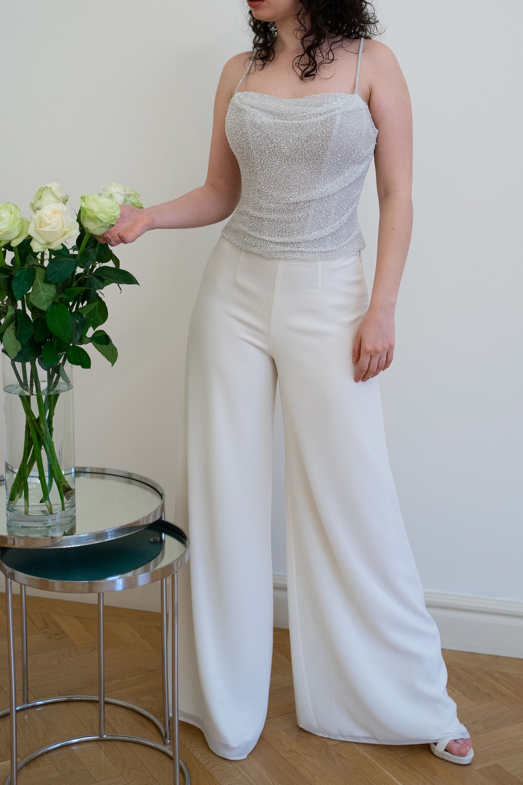 Ivory Palazzo Pants Vintage palazzo pants bridal pants Etsy