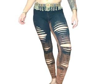 Tie dyed Slit leggings