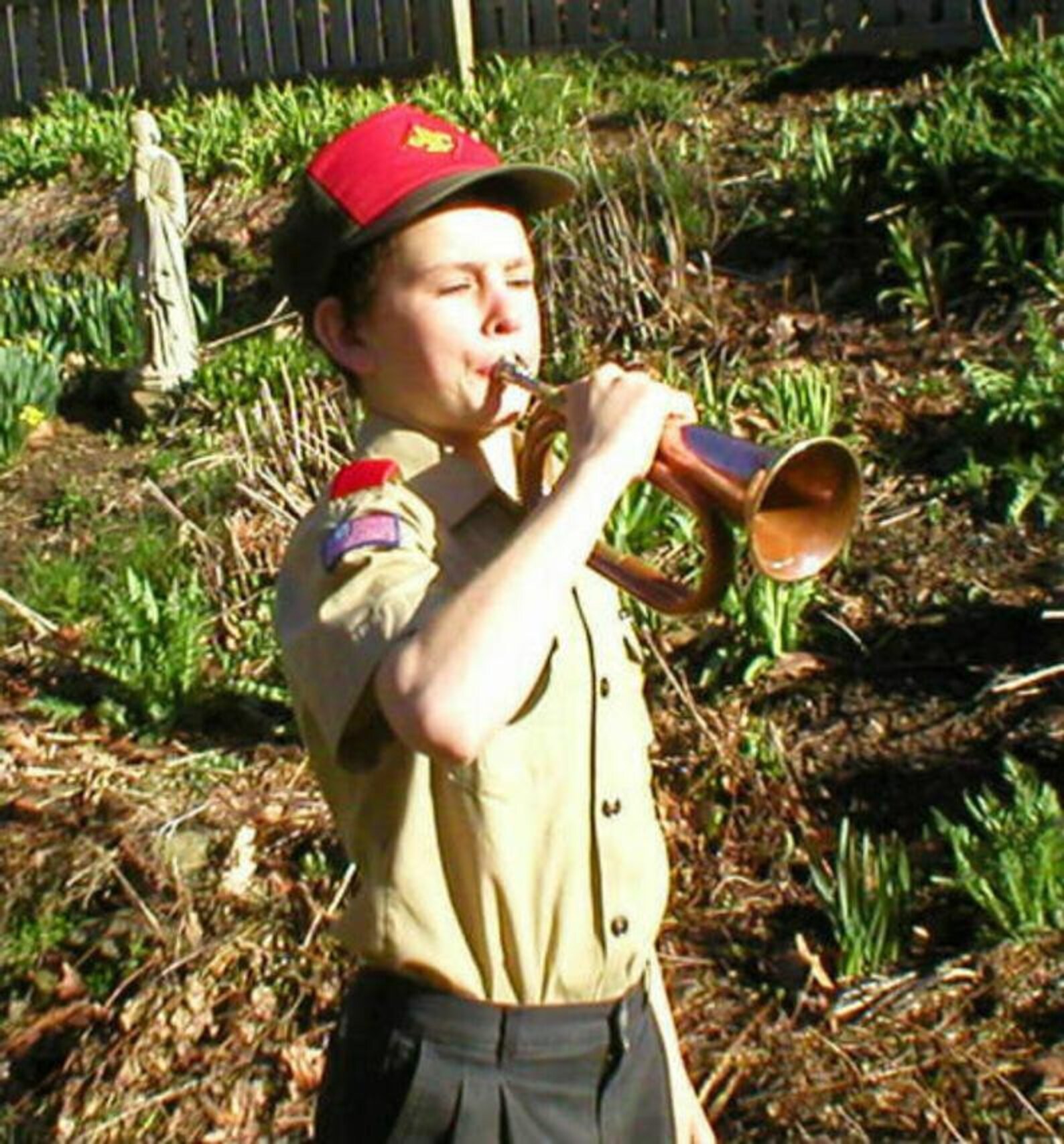 Classic boy scout shiny copper bugle signal horn w 3 blue Etsy