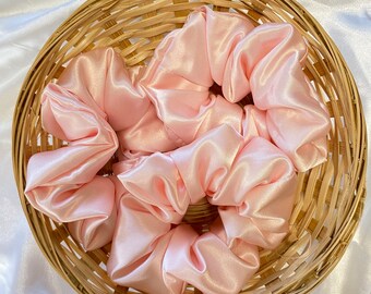 Baby Pink Satin Scrunchie