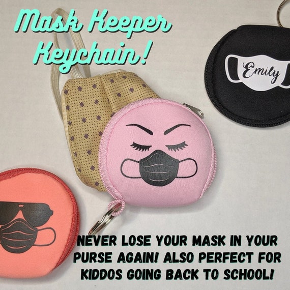 Face Mask Pouch Face Mask Holder Keychain Mask Holder Kids Etsy
