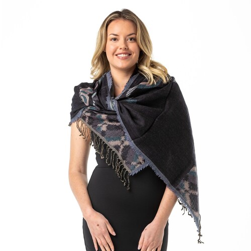 Navy outlet Mauve Honeycomb Merino Wool Shawl, Wrap, Scarf, Pashmina, Handcrafted, Yoga Shawl