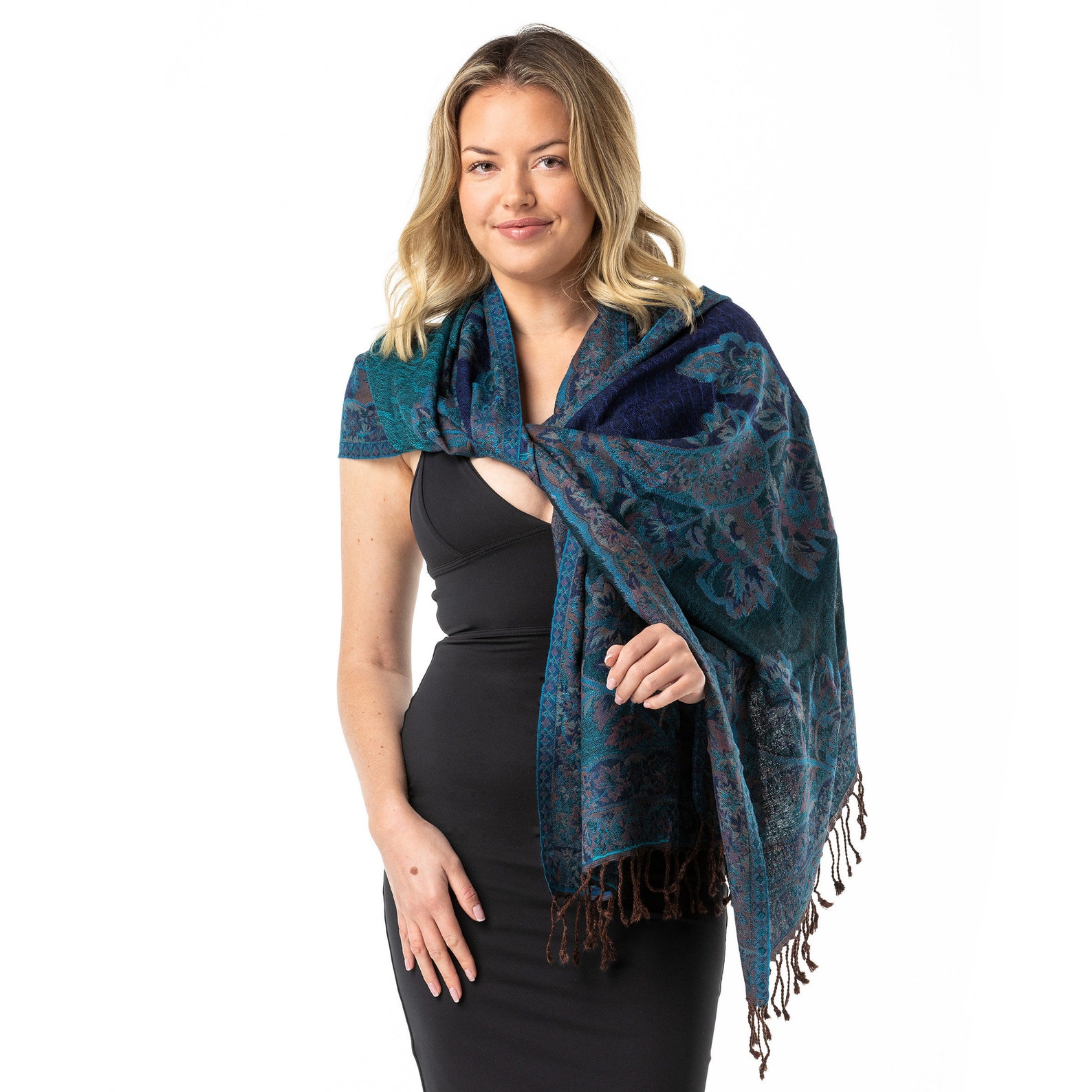 Electric & Cobalt Blue Merino Wool Shawl Wrap Scarf Etsy UK