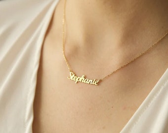 14K Solid gold name necklace , Personalized Name necklace , Gold name necklace , Personalized jewelry , Personalized Gift , Christmas gift