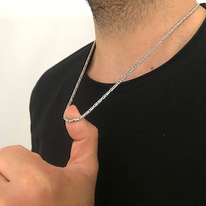 Byzantine Chain Mens Necklace in 925 Sterling Silver | Christmas Gift