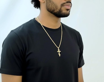 14K Gold Orthodox Cross Necklace