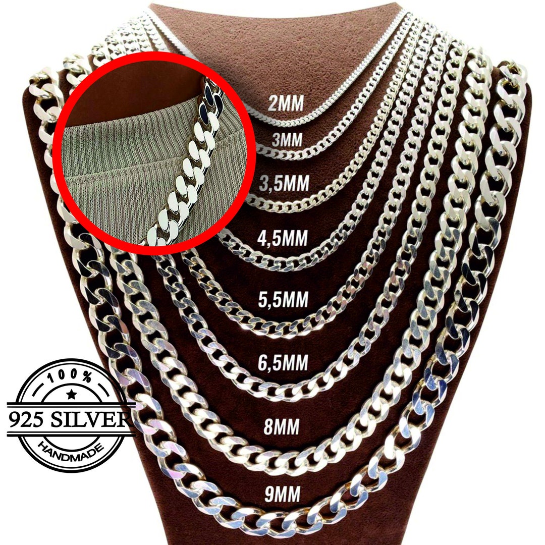 Cuban Link Chain, 925 Sterling Silver, Chain Necklace, Women Chain ...