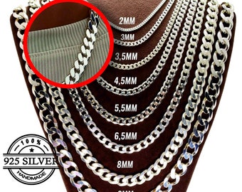 Cuban Link Chain, 925 Sterling Silver, Chain Necklace, Women Chain, Curb Chain, Men chain, Cuban Chain Gift For Men, Gift For Women