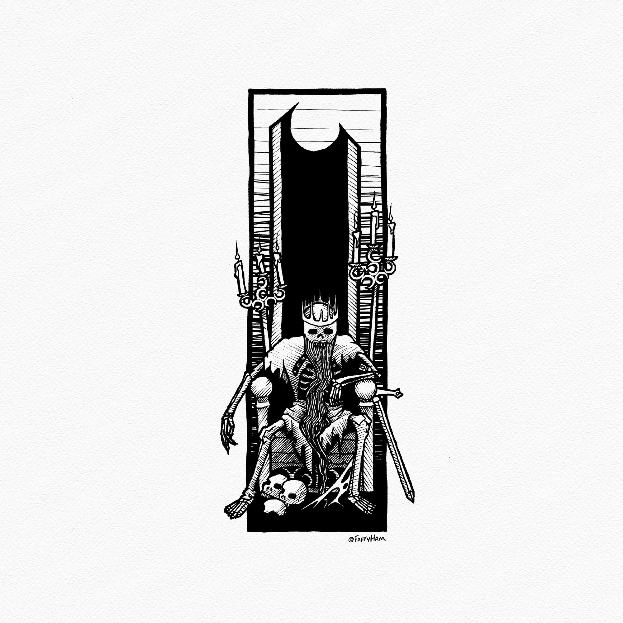 Dead Skeleton on Throne Art Print the Emperor Tarot Card - Etsy Singapore