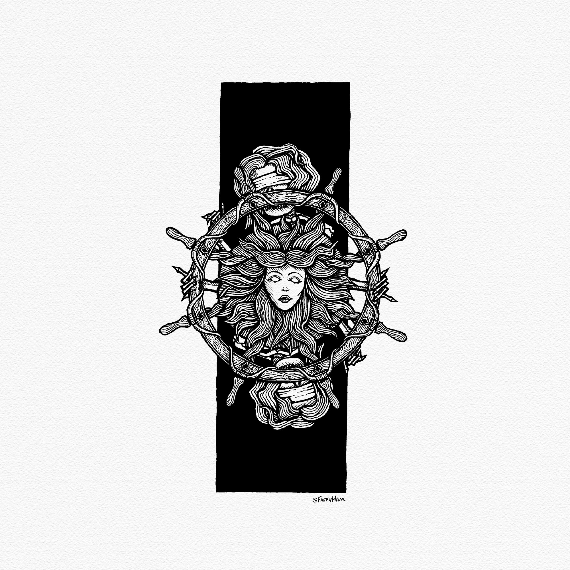 Shadowy Blind Skeleton Art Print the Wheel of Fortune Tarot - Etsy