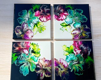 XDXART Lot de 5 peintures /à lhuile sur toile pour d/écoration dint/érieur Motif chat et tigre Sans cadres en bois 20,3 x 35,5 x 5,5 cm 20,3 x 45,7 x 5,9 cm