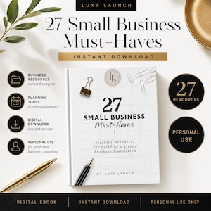 27 Small Business Resources PDF | Startup Tools, Entrepreneur Checklist (Digital Download)