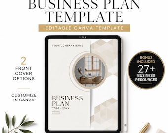 Editable Business Plan Canva Template: Minimalist Workbook (Digital Download)