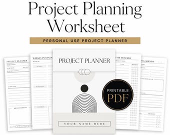 Digital Project Planner: Task Tracker, Meeting Notes (Printable PDF)