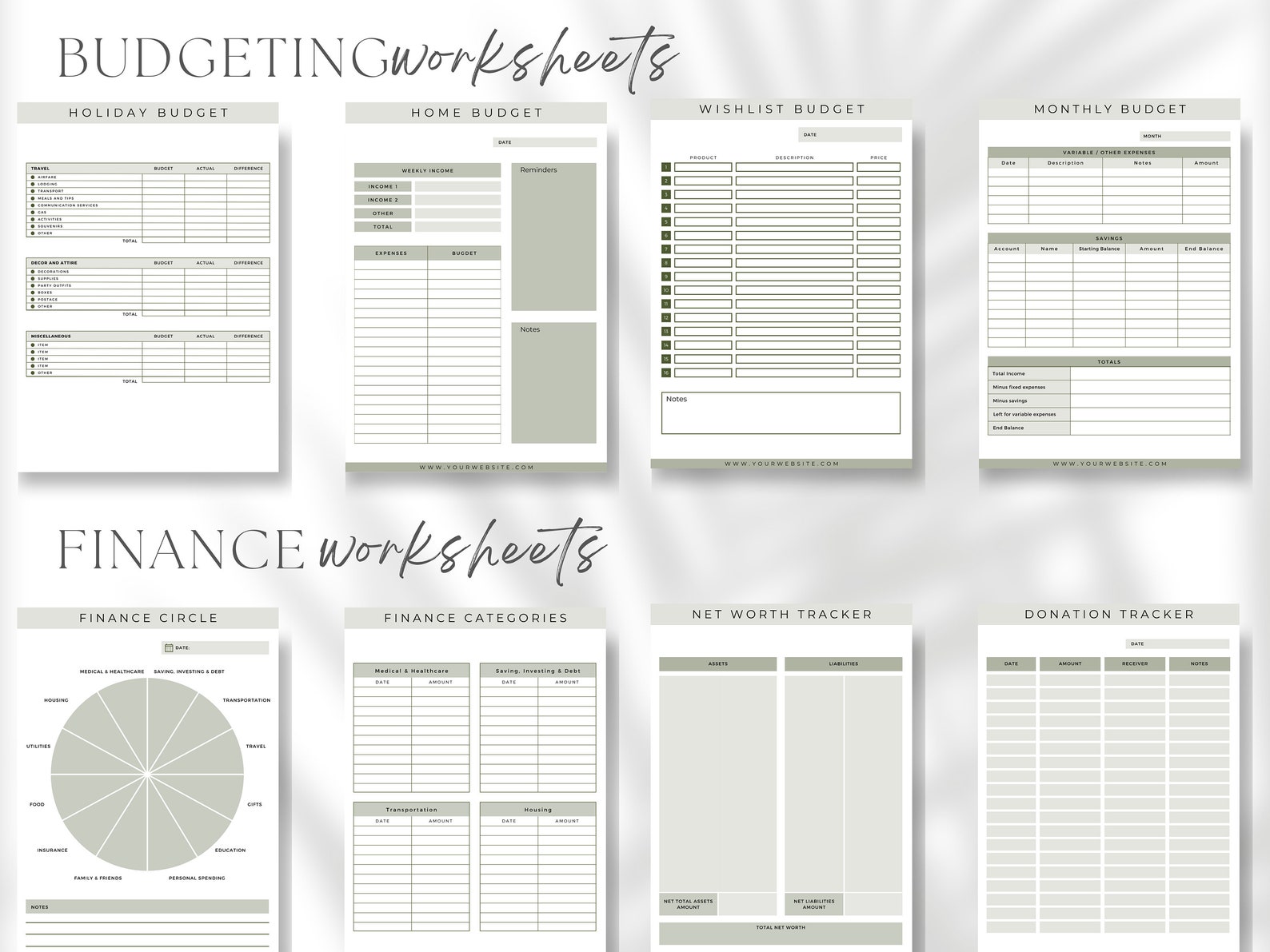 PLR Budget Planner Template, PLR Financial Planner Resell Template, PLR ...