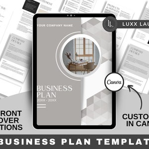Business Plan Template, Canva Business Plan, Business Plan Template, Editable Business Plan Template, Small Business Plan
