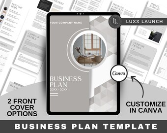 Canva Business Plan Template: Editable Startup Workbook (60+ Pages)
