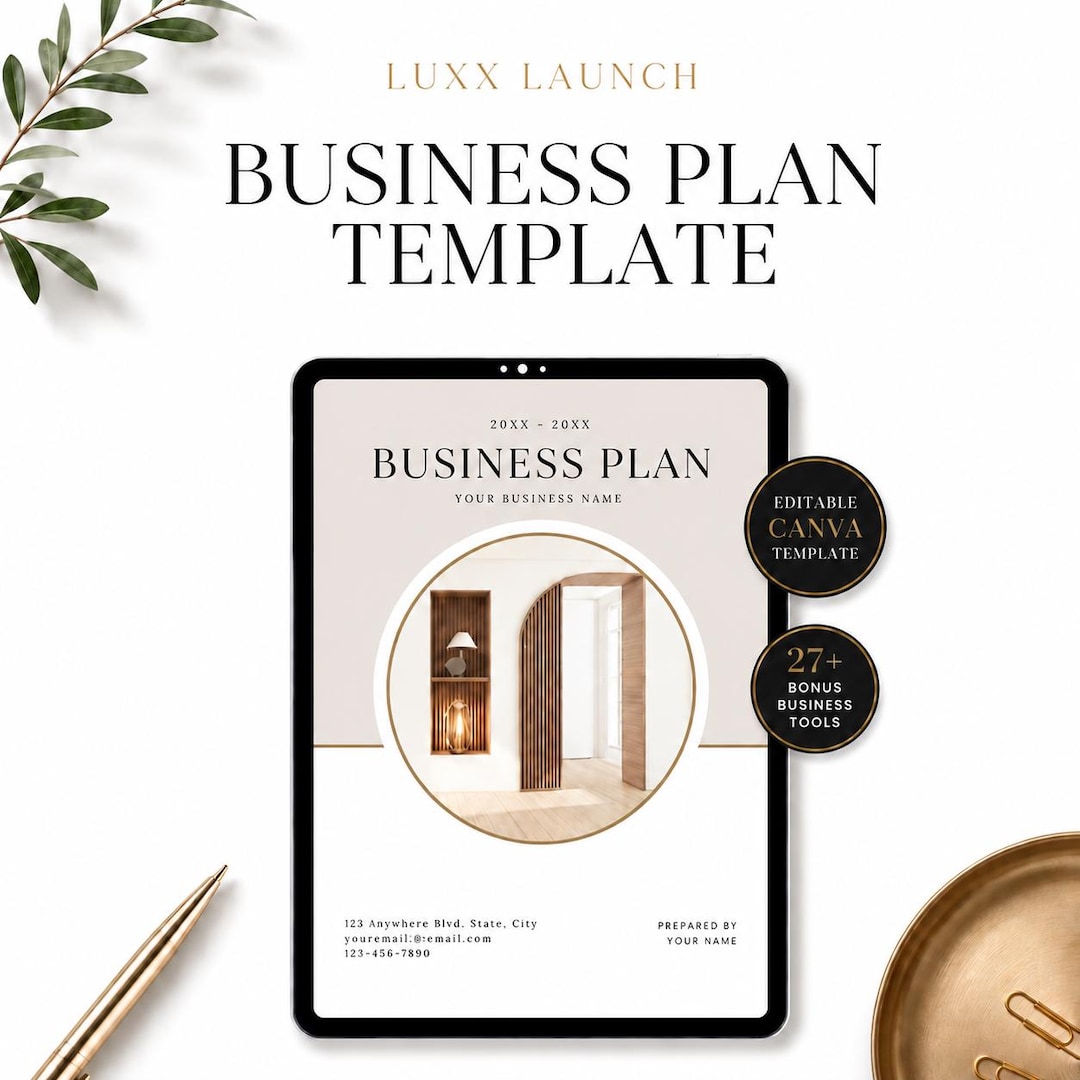 Editable Canva Business Plan Template | Business Startup Workbook - Etsy