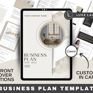 Elegant Canva Business Plan, Business Plan Template, Business Plan Workbook, Editable Business Plan, Business Plan Analysis