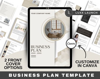 Elegant Canva Business Plan, Business Plan Template, Business Plan Workbook, Editable Business Plan, Business Plan Analysis
