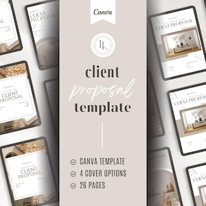 Client Proposal Template, Business Pitch Template, Virtual Assistant Client Proposal Canva Template, New Client Welcome, Client Proposal