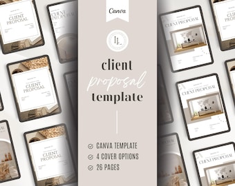 Client Proposal Template, Business Pitch Template, Virtual Assistant Client Proposal Canva Template, New Client Welcome, Client Proposal