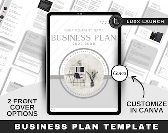Canva Business Plan Template: Editable Startup Workbook