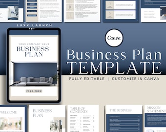 Small Business Plan Template | Editable Business Plan | Canva Small Business Plan Template | Business Planner |  Brand Strategy |