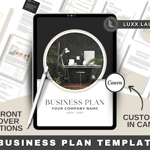 Elegant Business Plan Template, Business Plan Workbook, Customizable Business Plan, Canva Template Business Plan, Small Business Plan