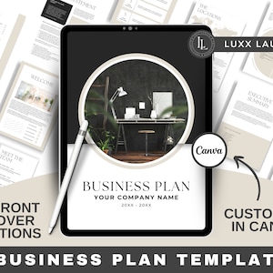 Luxury Business Plan Template, Business Plan Workbook, Customizable Business Plan, Canva Template Business Plan, Small Business Plan