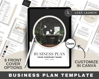 Elegant Business Plan Template, Business Plan Workbook, Customizable Business Plan, Canva Template Business Plan, Small Business Plan