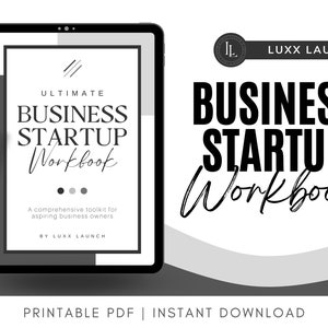 Business Startup Workbook Guide, How To Start a Business, Business Launch, Business Checklist, Become An Entrepreneur, Business Structure