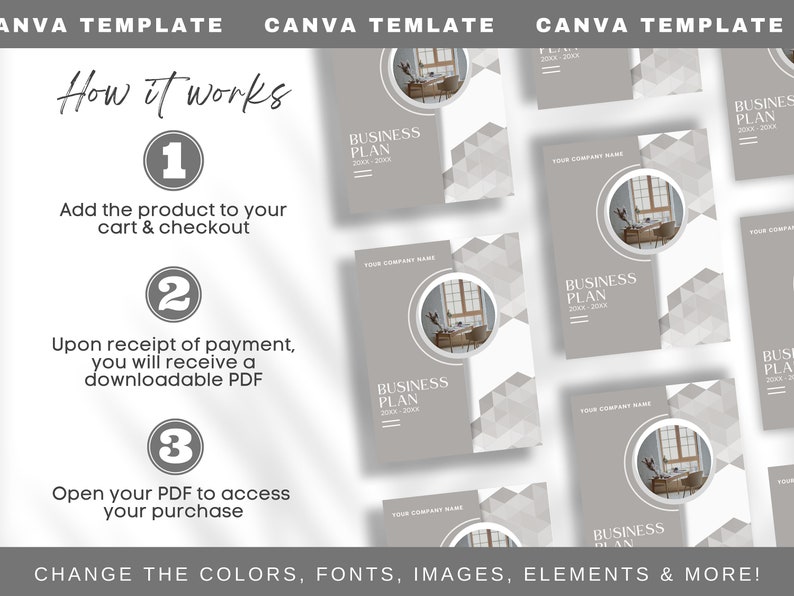 Canva Business Plan Template: Editable Startup Workbook (60+ Pages) - Etsy