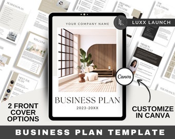 Canva Business Plan Template: Editable Startup Workbook (Digital Download)