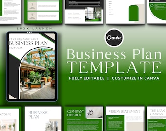 Editable Business Plan Template: Canva Small Business Planner