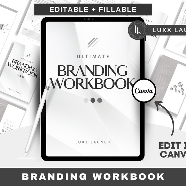 Branding Workbook, Brand Planner, Branding Guide, Brand Designer Workbook