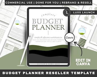 Editable PLR Budget Planner | White Label Finance Workbook Template