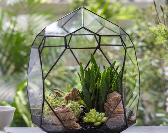 Handmade Irregular Open Glass Terrarium,Bubble Shape for Succulents Landscape Bonsai,Terrarium for Plants,Gift for Mom,Grandma Gift