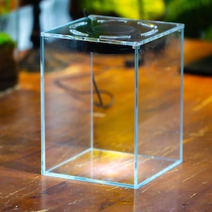 Watertight Glass Tank with LED Grow Lamp, Acrylic Lid, DIY Planting Material Set, Terrarium Kit for Tropical Plants, Plant Lover Gift