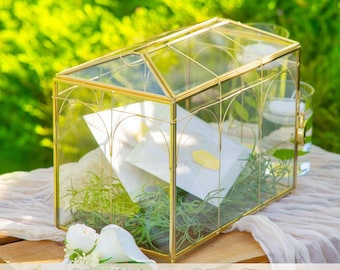 US Domestic Handmade Gold Wedding Cards Box with Slot and Lock, Size Small, for Reception, Custom-made Accepted (Box and Lock Only)