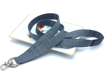 Teachers Lanyard /Optional Personalization Service and Breakaway /Tiny Dots on Gray /ID Badge Holder /Personalized Gift for Teacher, Nurse