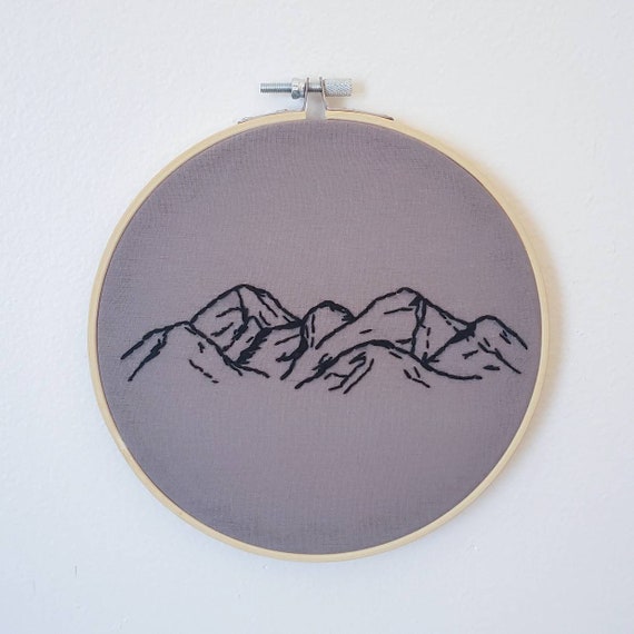 Mountain Sketch 6 inch Embroidery Hoop || Appalachian Mountains || Hand  Embroidery || Unique Wall Art
