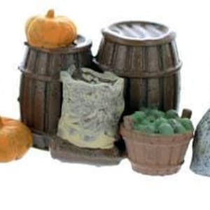 N Scale Fruit & Vegetable Vendor Clusters 3 Pack Finished