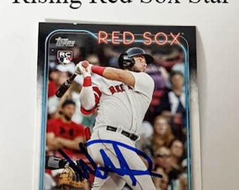 Carte de baseball Topps autographiée par Wilyer Abreu, jeune joueur vedette des Red Sox de Boston