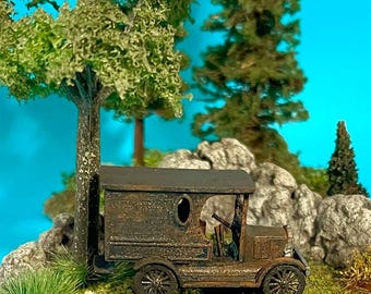 HO Scale Truck Delivery Truck Rusted out 1920s-30s Era Abandoned Vehicle