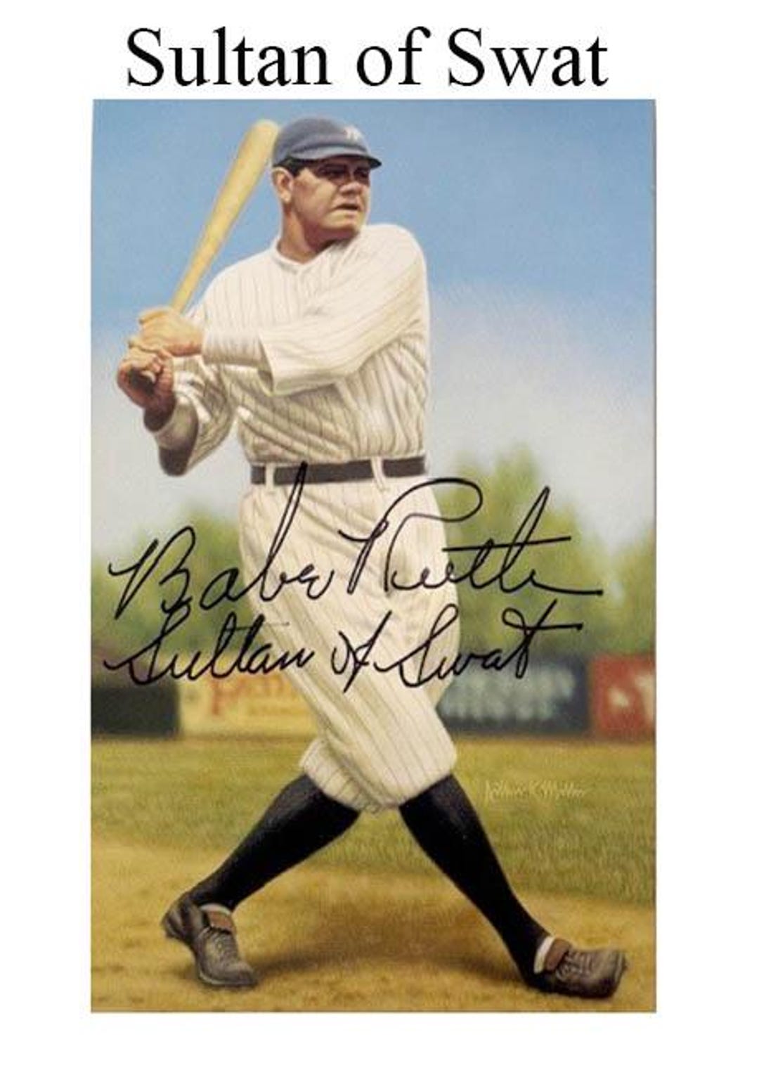 Babe Ruth Autograph Colorized Postcard With Big Beautiful Replica ...