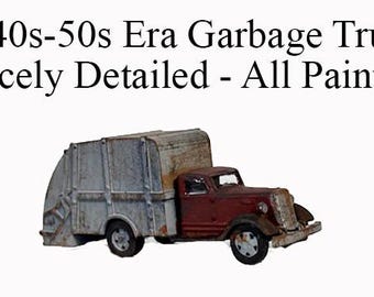 N Scale Garbage Truck 1940-50s Era Classic Trash Truck Assembled PAINTED